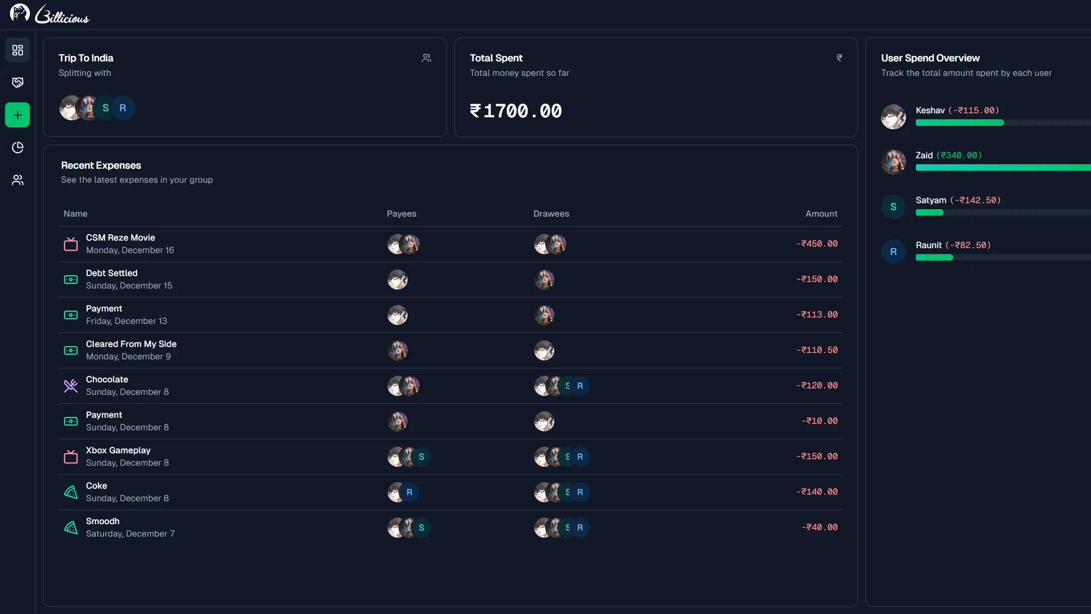 Billicious App Screenshot